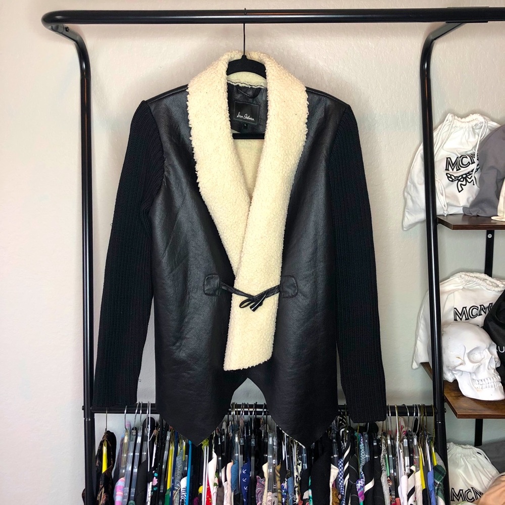 Sam Edelman Faux Leather Sherpa Wrap Coat